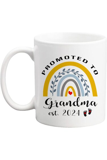 Qsavet Pregnancy Announcements Gifts For New Grandma 2024, Promoted to Grandma 2024 Mug, Grandmothe