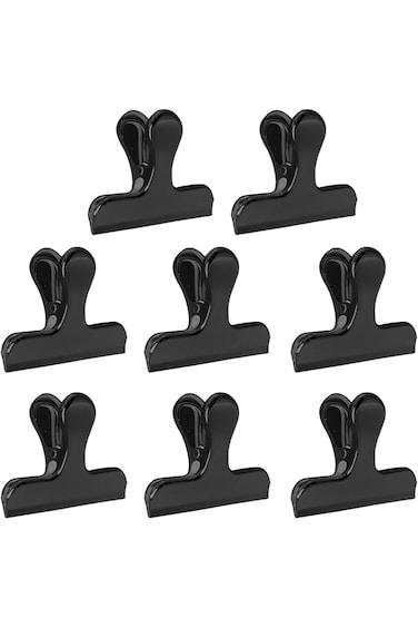 مجموعة SourceTon من 8 مشابك أكياس متينة من الفولاذ المقاوم للصدأ مقاس 3 بوصات مع مقبض ختم ورقي للقهوة