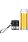 HOOKOR 450ML Double Wall High Borosilicate Glass Water Bottle,Tea and Water Separation Tea Bottle,M