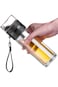 HOOKOR 450ML Double Wall High Borosilicate Glass Water Bottle,Tea and Water Separation Tea Bottle,M