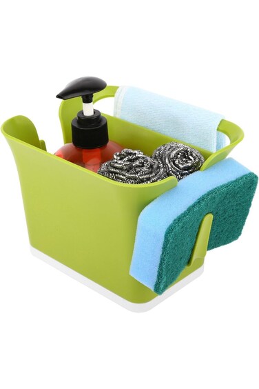 Kitchen Utensil Holder &amp; Flatware Caddy &ndash; Stylish Organizer for a Tidy Kitchen Countertop (Green)