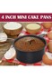 Excefore Cake Pan Set of 3, 4 Inch Nonstick Stainless Steel Small Round Cake Pans Tin for Baking Bi