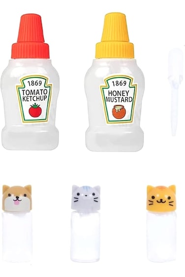 Nurnesy Mini Ketchup Bottles Spice Squeeze Bottles Plastic Sauce Bottles Salad Dressing Tomato Cont
