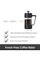 1 Liter French Press Coffee Maker, Heat Resistant Thickened Borosilicate Glass Stainless Steel Brew