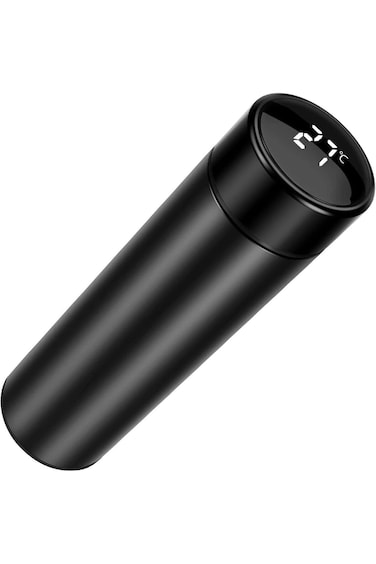 زجاجة شاي 18 أونصة، زجاجة ماء حرارية، كوب سفر مع شاشة لمس LCD ذكية، تحافظ على السخونة أو