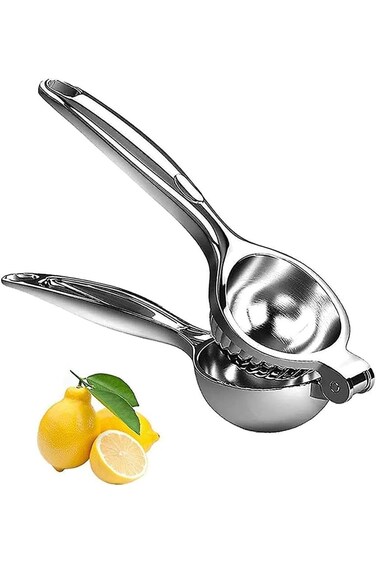 مشبك عصير الليمون اليدوي ALMEKAQUZ، مشبك عصير الليمون، عصارة حمضيات يدوية، مصنوع من الفولاذ المقاوم للصدأ