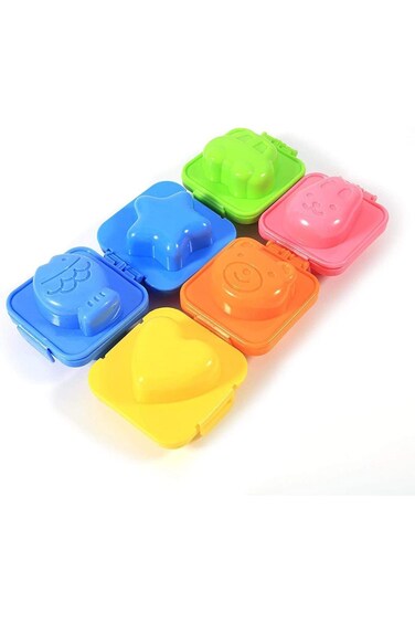 YRQX 6 Pcs Boil Egg Mould Set, Sushi Rice Making Moulder, Fish Car Heart Shape Egg Sushi Rice Mold,