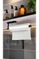 Sweet seven Black Stainless Steel Kitchen Roll Holder - Wall Mounted, Flexible Installation, Space-