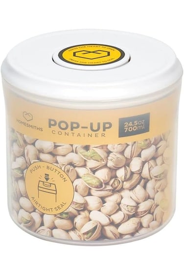 Homesmiths Airtight 700ml Round Food Popup Container, Kitchen &amp; Pantry Organization, Plastic Canist