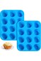 Muffin Tray Silicone,12-Cup Non-Stick Cupcake Mold for Baking &amp; Freezing (Blue)