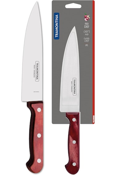 Tramontina Polywood 6 Inches Chef Knife with Stainless Steel Blade and Dishwasher Safe Treated Hand