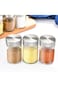 4pcs Glass Salt and Pepper Shakers Set, 3oz Glass Seasoning Containers with Adjustable Pour Holes f