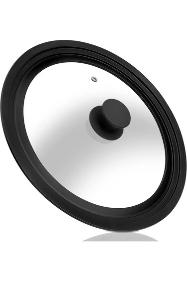 XaFaXa Universal Lid for Pots,Pans and Skillets - Tempered Glass Lid with Heat Resistant Silicone R