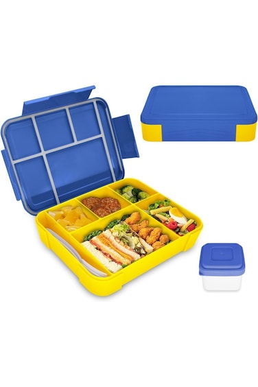 HOOKOR Bento Box for Adult Kids, Stylish Teens Adult Lunch Box Containers With 6 Compartments, Dura