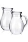 NALACAL 2 Pcs Small Glass Pitcher Elegant Shaped Glass Creamer Pitcher Glass Tea Pitcher Coffee Mil