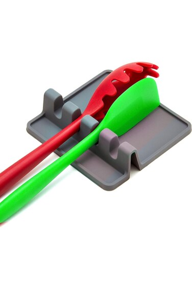 GNAFOTU Silicone Utensil Rest - Extra Large Kitchen Spoon Rest with Drip Pad, Utensils Holder for S