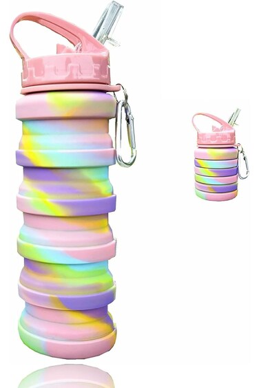 Silicone Collapsible Water Bottle Reusable Portable Foldable Water Bottles BPA Free Safe and Heathy