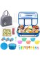 ALMEKAQUZ 27 PCs Bento Box Lunch Box Kit, Stackable 3-in-1 Compartment Japanese Lunch Box Set w/Sou