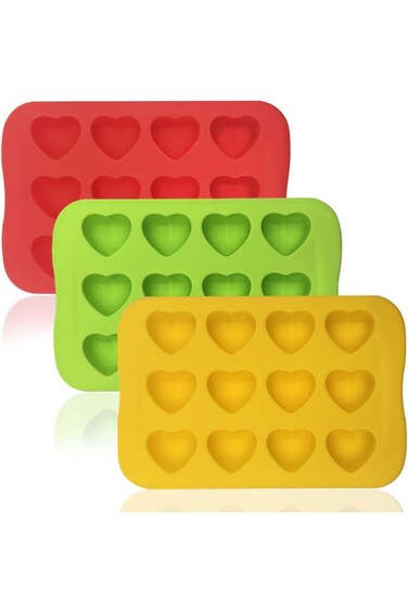 3 Pack Silicone Heart Shaped Molds for Chocolate Cake, Heart Shaped Silicone Mold for Pudding