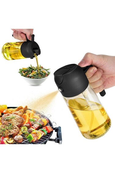 SWIUKPHE 16 oz Oil Dispenser Bottle for Kitchen - 2 in 1 Oil Dispenser and Oil Sprayer - 470ml Oil