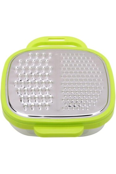 Biki 3 in 1 Grater   Grater, Slice, Store   With Safety Cover Stainless Steel