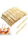 200PCS Wooden Fruit Forks, Two Prongs Fruit Forks Disposable Cocktail Food Picks Bamboo Party Forks