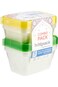 Hotpack Heavy Duty Microwave Clear Containers with Color Lids 1000ml + 500ml, 10 Pieces Combo Pack