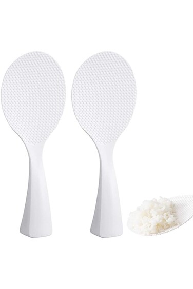 AXIYIBZI 2 Pack Non Stick Rice Scooper Standing Rice Spoon Paddle, Professional Rice Potato Server