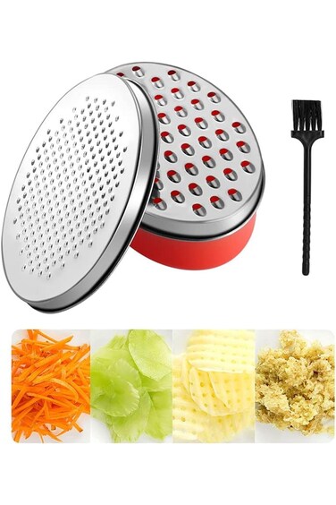 Cheese Grater with Container and Lid, Stainless Steel Box Grater with Storage Container, Grater wit