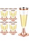MAKINGTEC Plastic Champagne Flutes, Gold Plastic Cups - 5OZ Plastic Champagne Glasses With Gold Rim