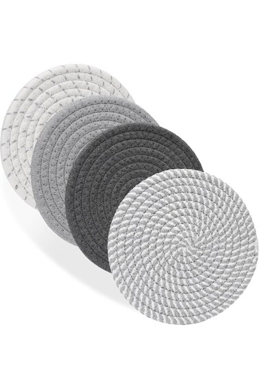 حاملات أواني SupWolf مقاس 7 بوصات للأطباق الساخنة والأواني الساخنة والمقالي، و4 وسادات ساخنة مقاومة للحرارة، وحاملات أواني للأطفال