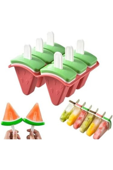 Ice Lolly Moulds with Sticks, 6 Popsicle Mould BPA Free Ice Cream Moulds Reusable Ice Pop Holders f