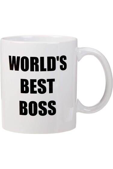 Funny Mug - World's Best Boss - 330ml Coffee Mug - Humorous Sarcastic Sayings and Jokes and FREE Co