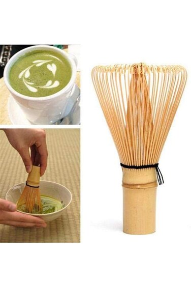 Oasisgalore Matcha Bamboo Wood Whisk Matcha Start Up Kit Green Tea Gift Set Japanese Made Beige Bow