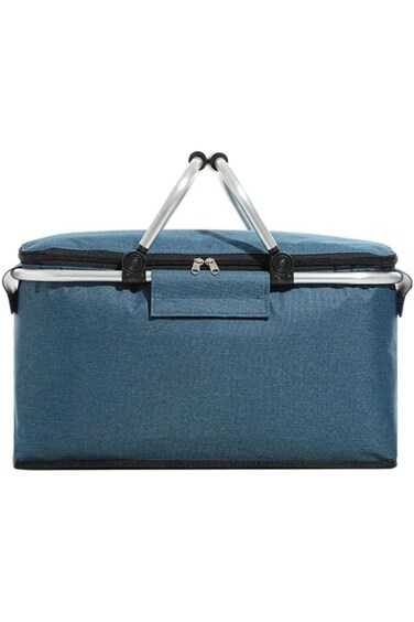 سلال نزهة OctStory، سلة نزهة كبيرة معزولة وقابلة للطي ومبردة مع غطاء، سلة تسوق محمولة