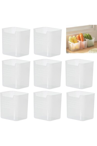 8 Pack Clear Food Storage Container, Fridge Organizers Bins, Fruit Storage Containers, Kitchen Pant