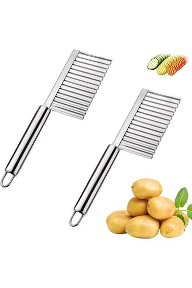 أداة تقطيع البطاطس المتموجة من SYOSI، قطاعة بطاطس متموجة، متعددة الوظائف من الفولاذ المقاوم للصدأ