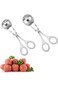 ELECDON 2 Pcs Stainless Steel Ball Maker None Stick Meat Baller Tongs Cake Pop Maker Cookie Dough S