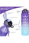 Bolivia's 32oz Sports Water Bottle, Water Bottle with Time Marker and Straw，Leakproof and BPA Free