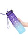 Bolivia's 32oz Sports Water Bottle, Water Bottle with Time Marker and Straw，Leakproof and BPA Free
