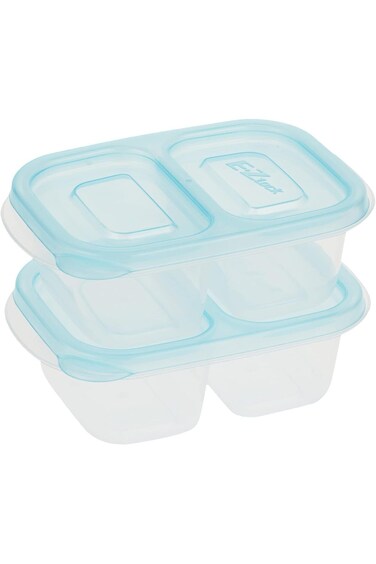 مجموعة حاويات لوك آند لوك إيزي لوك مستطيلة باستيل من قطعتين - أزرق HLE7200W
