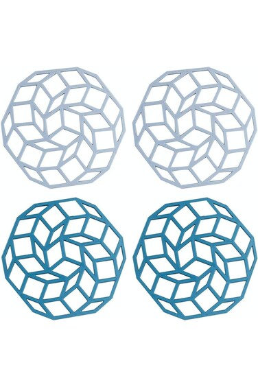 بساط ثلاثي القوائم من السيليكون من ELECDON، مجموعة من 4 وسادات ساخنة للمطبخ للأواني والأطباق الساخنة وحامل أطباق الأواني