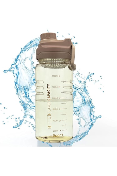 زجاجة مياه رياضية مانعة للتسرب من نالاكال، سعة 1.5 لتر، مع ملصق قياس، خالية من مادة BPA، محمولة للصالة الرياضية، لون C