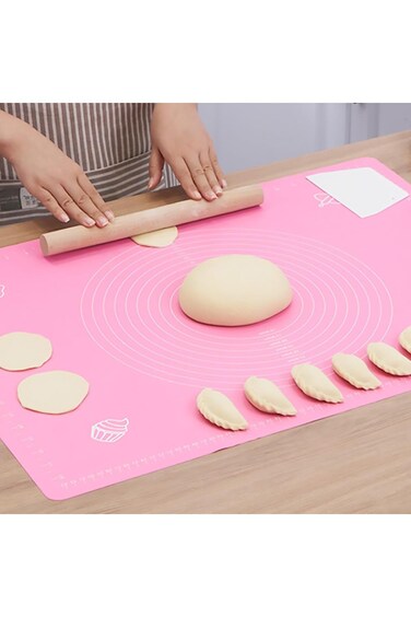 بساط خبز سيليكون سميك للغاية غير لاصق من تازويق مع قياسات - بساط معجنات غير قابل للانزلاق للرولي