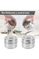 ALMEKAQUZ 4 Pack Magnetic Spice Jars, Stainless Steel Containers with Clear Sift and Pour Lids for