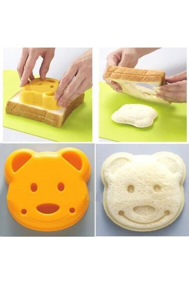 ELECDON Bear Shape Sandwich Mould Cutter Bread Sandwich Shapers Maker for Kids DIY Picnic Kitchen M