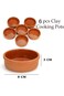 Clay Cookware Set (Set of 6)- Terracotta Cooking Pots, Bowls, Plates, and Serving Dishes - Premium