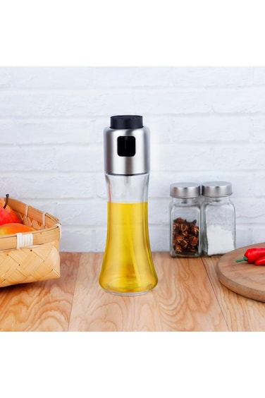 Fissman Oil And Vinegar Bottle 180ml With Spray, Mister for Cooking Olive Oil Spritzer for Air Frye
