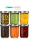 8oz Wide Mouth Mason Jars [6 Pack], Glass Canning Jars With Metal Airtight Lids for Canning, Fermen