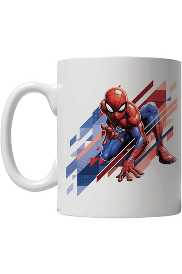 كوب شاي وقهوة سيراميك أبيض بطبعة سبايدرمان من جفت ميت، 320 مل   كوب قهوة بطل خارق   مارفل إم